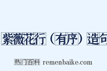 紫薇花行（有序）造句是什么意思的图片